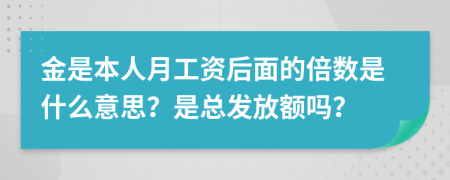 金是本人月工资后面的倍数是什么意思？是总发放额吗？