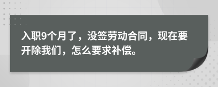 入职9个月了，没签劳动合同，现在要开除我们，怎么要求补偿。