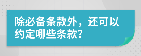 除必备条款外，还可以约定哪些条款？