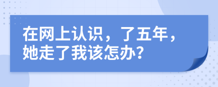 在网上认识，了五年，她走了我该怎办？