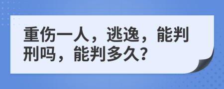 重伤一人，逃逸，能判刑吗，能判多久？