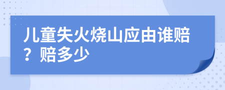 儿童失火烧山应由谁赔？赔多少