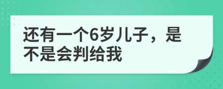 还有一个6岁儿子，是不是会判给我