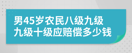 男45岁农民八级九级九级十级应赔偿多少钱