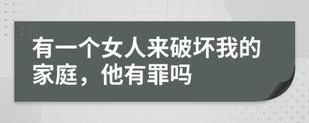 有一个女人来破坏我的家庭，他有罪吗