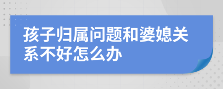 孩子归属问题和婆媳关系不好怎么办