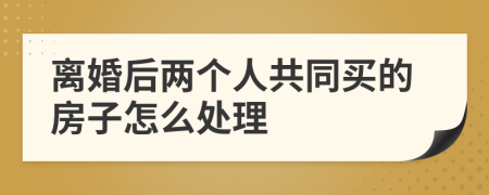离婚后两个人共同买的房子怎么处理