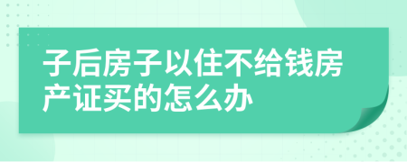 子后房子以住不给钱房产证买的怎么办