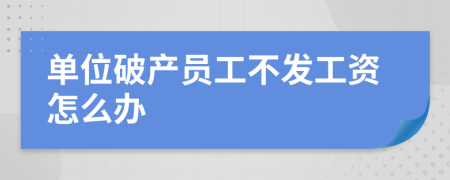 单位破产员工不发工资怎么办