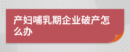 产妇哺乳期企业破产怎么办