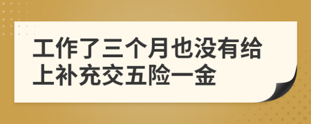 工作了三个月也没有给上补充交五险一金