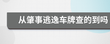 从肇事逃逸车牌查的到吗