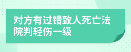 对方有过错致人死亡法院判轻伤一级