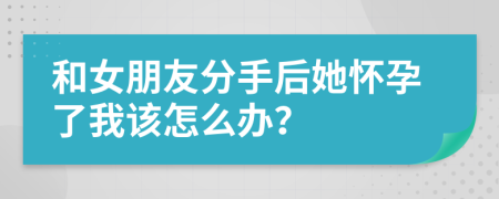 和女朋友分手后她怀孕了我该怎么办？