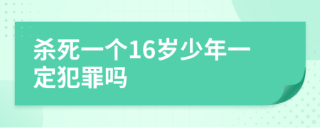 杀死一个16岁少年一定犯罪吗