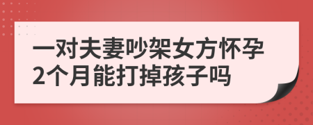 一对夫妻吵架女方怀孕2个月能打掉孩子吗