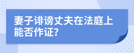 妻子诽谤丈夫在法庭上能否作证？