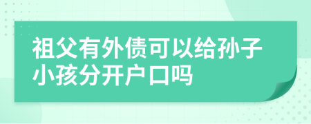 祖父有外债可以给孙子小孩分开户口吗