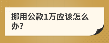 挪用公款1万应该怎么办？