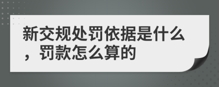 新交规处罚依据是什么，罚款怎么算的