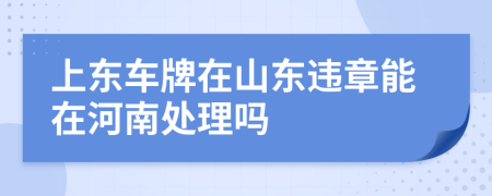 上东车牌在山东违章能在河南处理吗