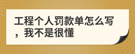 工程个人罚款单怎么写，我不是很懂