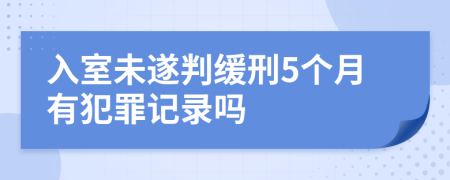 入室未遂判缓刑5个月有犯罪记录吗