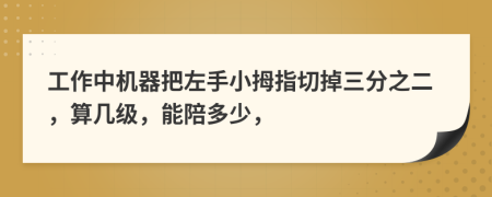 工作中机器把左手小拇指切掉三分之二，算几级，能陪多少，