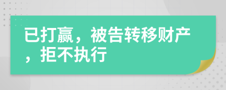 已打赢，被告转移财产，拒不执行