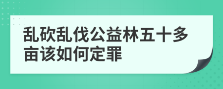 乱砍乱伐公益林五十多亩该如何定罪