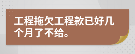 工程拖欠工程款已好几个月了不给。