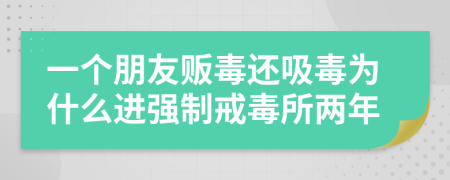 一个朋友贩毒还吸毒为什么进强制戒毒所两年