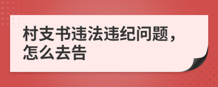 村支书违法违纪问题，怎么去告