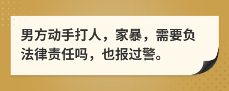 男方动手打人，家暴，需要负法律责任吗，也报过警。