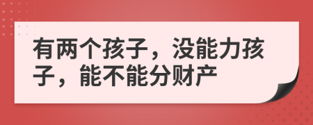 有两个孩子，没能力孩子，能不能分财产