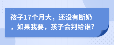 孩子17个月大，还没有断奶，如果我要，孩子会判给谁？