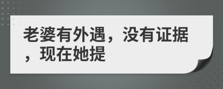 老婆有外遇，没有证据，现在她提