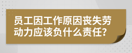 员工因工作原因丧失劳动力应该负什么责任？