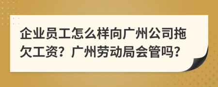 企业员工怎么样向广州公司拖欠工资？广州劳动局会管吗？