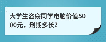 大学生盗窃同学电脑价值5000元，刑期多长？