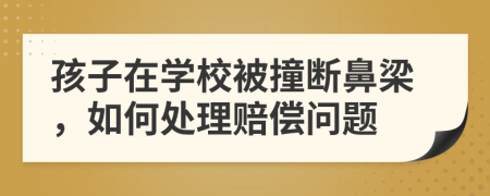 孩子在学校被撞断鼻梁，如何处理赔偿问题