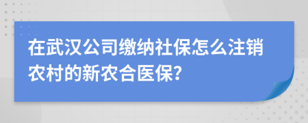 在武汉公司缴纳社保怎么注销农村的新农合医保？