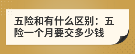 五险和有什么区别：五险一个月要交多少钱