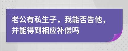 老公有私生子，我能否告他，并能得到相应补偿吗