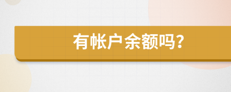有帐户余额吗？