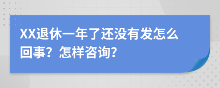 XX退休一年了还没有发怎么回事？怎样咨询？