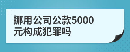 挪用公司公款5000元构成犯罪吗