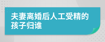 夫妻离婚后人工受精的孩子归谁