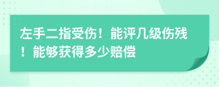 左手二指受伤！能评几级伤残！能够获得多少赔偿