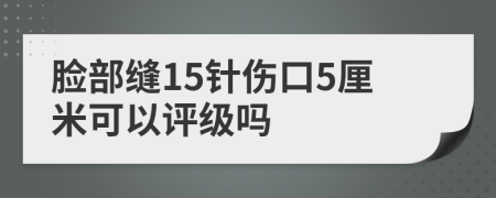 脸部缝15针伤口5厘米可以评级吗